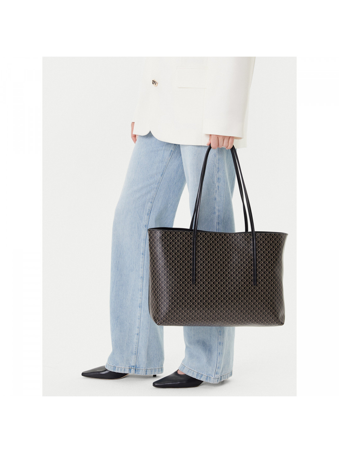 Kabelka Calvin Klein Emblem Aop Tote W Pouch LV04F3266G Černá
